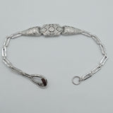 Art deco era inspired silver bar bracelet