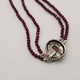 Victorian antique bohemian-style silver and garnet collar necklace