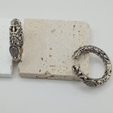 Antique Italian VTG design style silver Creole earrings