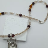 Silver heart and crown necklace Italian design