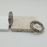 Antique Italian VTG design style silver Creole earrings
