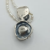 Antique Pe design inspired platinum gray natural pearl silver pendant