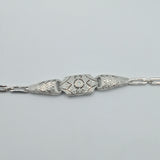 Art deco era inspired silver bar bracelet