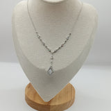 Geometric VTG design Y-shaped silver necklace