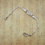 Art deco era inspired silver bar bracelet
