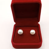 Natural waterpearl stud in red gift box