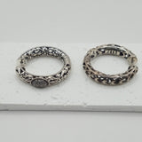 Antique Italian VTG design style silver Creole earrings