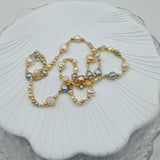 Fairy bead natural baroque multi color pearl sterling silver necklace