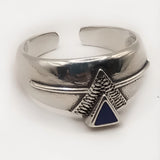 Vintage pyramid design silver adjustable ring