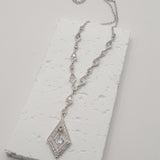 Geometric VTG design Y-shaped silver necklace