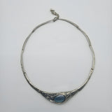 Pe inspired design with natural map stone choker