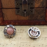 Silver Rhodochrosite stone  Earrings - Vintage Danish Style