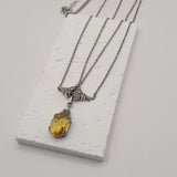 British double layered chain pendant necklace