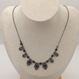 Bohemian style vtg inspired silver red garnet necklace