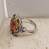 Bavarian Vintage Antique Finish Two-Tone Gold Sterling Silver Ring,